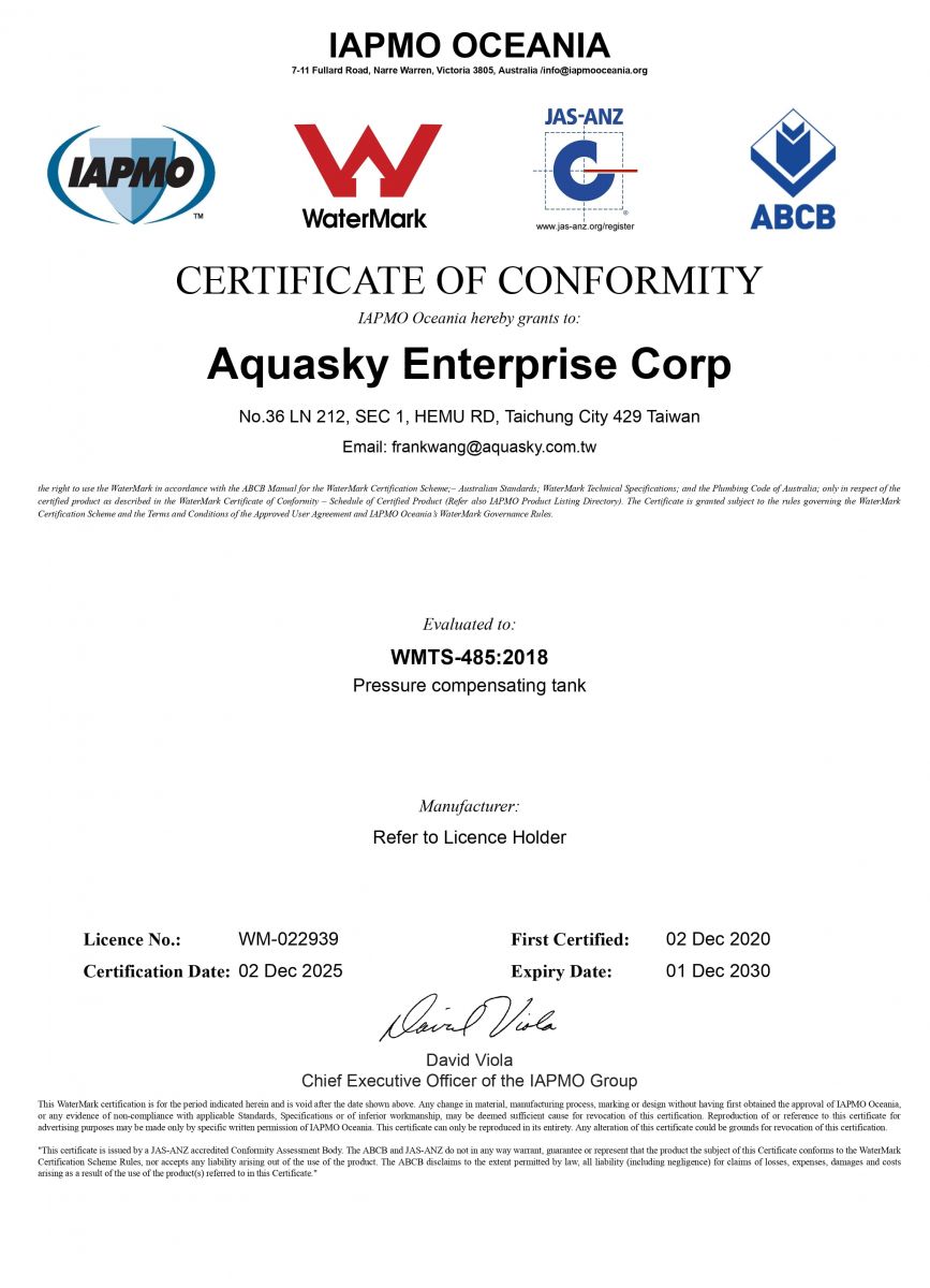 WaterMark Certificación de Agua Potable en Australia